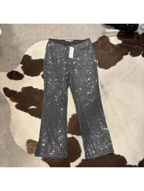 Kimchi Blue Silver Sequin Flare Pants